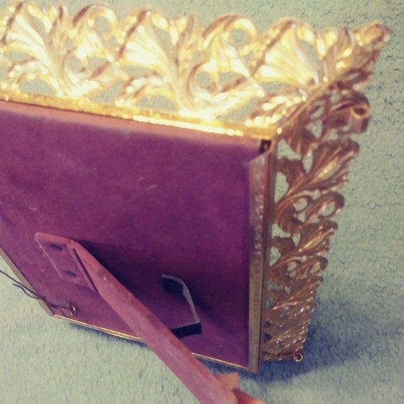 Immaculate Heart of Mary Golden Metal Wall Plaque Vintage Long Love Life - Picture 8 of 9